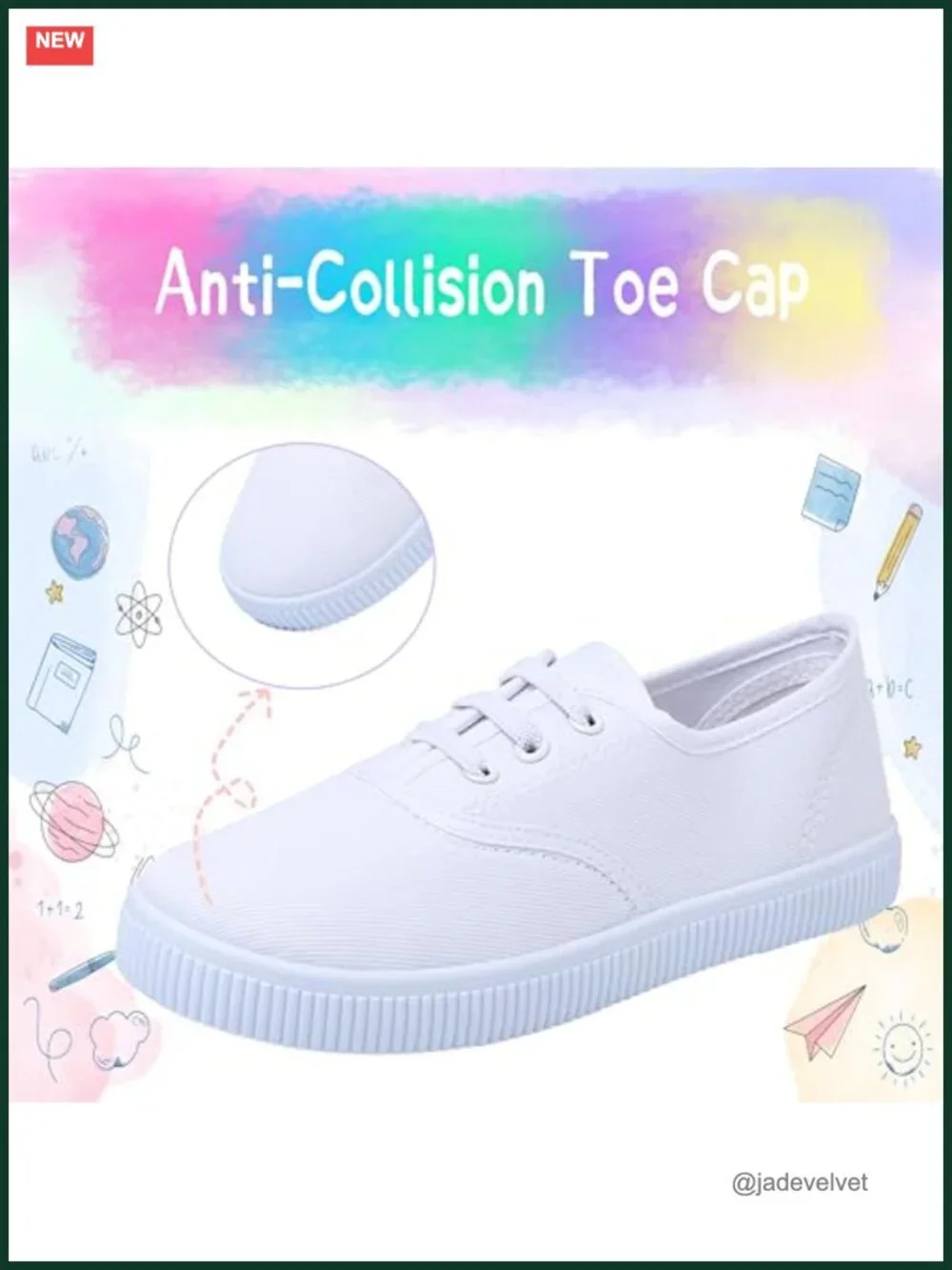 Kids Lightweight Slip-On Canvas Sneakers with Hook-and-Loop Straps